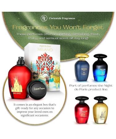 L'Orientale Fragrances Night De Paris Milano 100ml / 3.3oz - Oil-Based Perfumes for Women & Men Unisex Amber Floral Eau de Parfum - Long-Lasting Up to 24 Hours Ideal for All Seasons - Buy Online on GoSupps.com