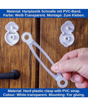 Universal Child Lock - 8 Piece Set in White Transparent for Drawer Cabinet Toilet Seat & Appliance Safety - Buy Online on GoSupps.com
