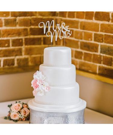 Ella Celebration Mrs Wedding Toppers Monogram Letters Decorations for Cakes (silver) Steel - Buy Online on GoSupps.com