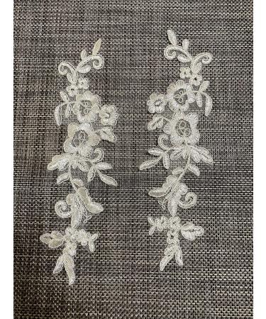 Lace Appliques Embroidered Patches for Wedding Dress DIY Clothing - 122 White - Buy Online on GoSupps.com
