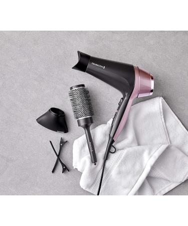 Remington D5707 Hair Dryer - 2200W Ionic Technology for Curls Waves & Smooth Styles | 3 Attachments 3 Heat & 2 Speed Settings - Perfect for International Shipping - Buy Online on GoSupps.com