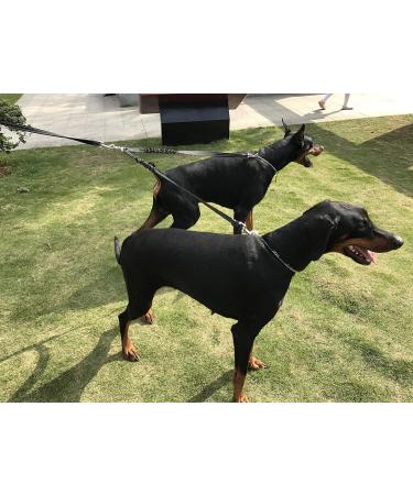 Yangbaga Adjustable 360 Rotatable Dog Leash for 2 Dogs - Reflective Elastic for Jogging - Suitable for Small Medium & Large Breeds - Large Black - Buy Online on GoSupps.com