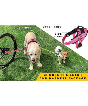 Patented Bike & Dog Leash Set - XS Pink Dog Harness & 3-Ring Dishes for Biking Adventures - Buy Online on GoSupps.com