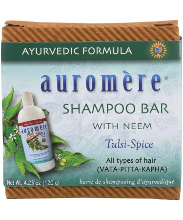 Auromere Ayurvedic Shampoo Bar - Eco Friendly, Handmade, Vegan, Cruelty Free, Natural, Non GMO, All in One Bar for Soap and Shampoo (4.23 oz), 1 pack 4.23 Ounce (Pack of 1)