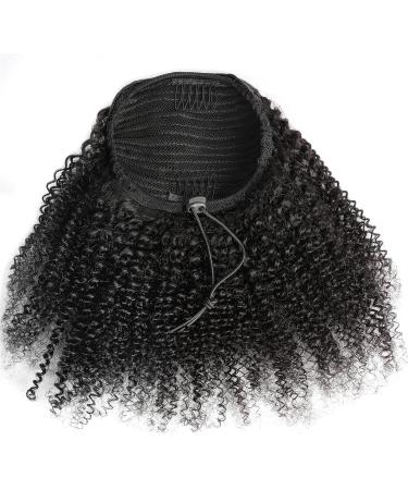 Kinky Curly Ponytail Human Hair Drawstring Ponytail for Black Women 12A Brazilian Virgin Human Hair 4C Curly Ponytail Extension Natural Black 16 Inch 150g 16 Inch Natural Black Kinky Curly Ponytail - Buy Online on GoSupps.com
