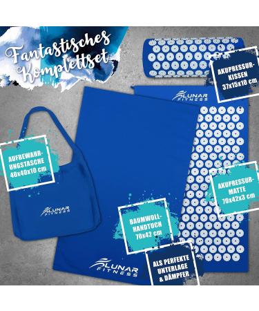 Lunar Fitness Acupress Mat Set - Sustainable Coconut Fiber | Relaxation & Pain Relief for Back & Neck | Includes Pillow Instructions Towel & Carrying Bag - Buy Online on GoSupps.com