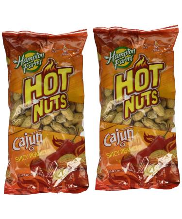 Hampton Farms Hot Nuts Cajun Spicy Peanuts, 10 oz.(Pack of 2) Cajun Spicy 10 Ounce (Pack of 2)