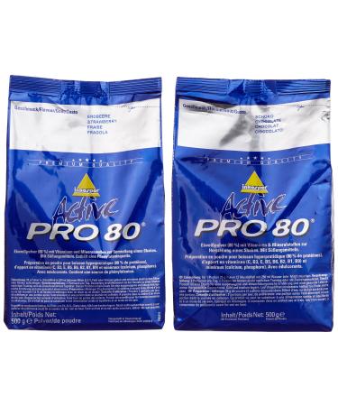 Inkospor Active Proteinshake Pro 80 bags 2-pack (2 x 500 g) Chocolate/Strawberry 1-pack (1 x 1 kg)