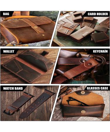 Toprank 6''X12'' Full Grain Leather Sheets for Crafts - Precut Cowhide Tooling Leather in Tan - 1.6mm Thickness - Buy Online on GoSupps.com