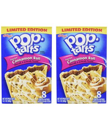 Kelloggs Pop-Tarts Cinnamon Roll, 8 ct, 14.1 oz (Pack of 2)