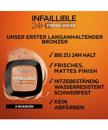 L'Or al Paris Infaillible 24h Soft Matte Bronzer - Long-Lasting Opaque Tan | 350 Medium 9g | International Shipping Available - Buy Online on GoSupps.com