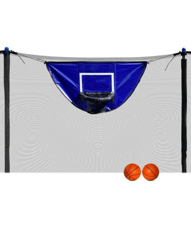 Trampoline Basketball Hoop with Mini Basketballs | Mini Basketball Hoop for Trampoline with Enclosure | Waterproof, Soft Materials & Breakaway Rim for Safe Dunking | Trampoline Accessory for All Ages