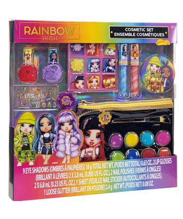 Rainbow High Cosmetic Makeup Set for Kids - Lip Gloss Nail Polish & Eye Shadow Bag - Perfect for Parties & Sleepovers - Ages 6 - Buy Online on GoSupps.com