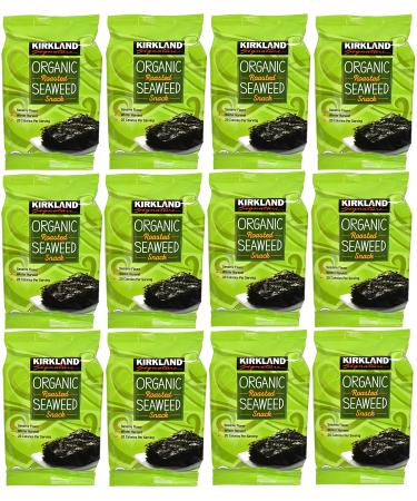 Kirkland Signature Organic Roasted Seaweed Snack Pack of 12 (0.6 oz each) Almond