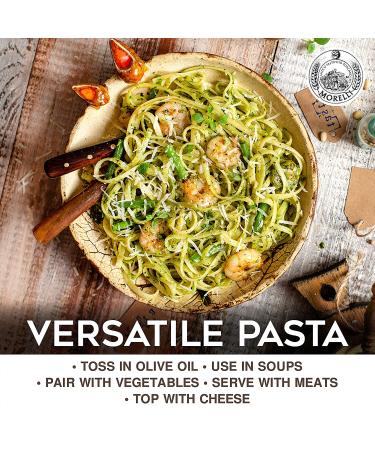 Morelli Organic Garlic and Basil Linguine - Handmade Gourmet Pasta from Italy, 8.8oz - Buy Online on GoSupps.com
