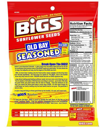 BIGS Old Bay Seasoned Sunflower Seeds 5.35oz x 3 Pack - Delicious Snack with Classic Flavor - Buy Online on GoSupps.com