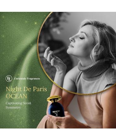 L'Orientale Fragrances Night De Paris Ocean 100ml / 3.3oz - Oil-Based Perfumes for Women & Men Unisex Aromatic Aquatic Eau de Parfum w/Bergamot - Long-Lasting Up to 24 Hours Ideal for All Seasons - Buy Online on GoSupps.com