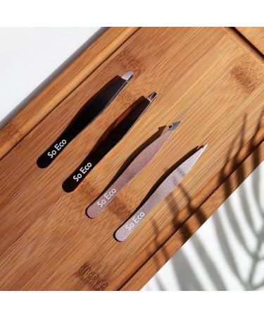 So Eco Rose Gold Tweezers Set - 4-Part Precision Beauty Tools for Flawless Brows | Eco-Friendly & International Shipping - Buy Online on GoSupps.com