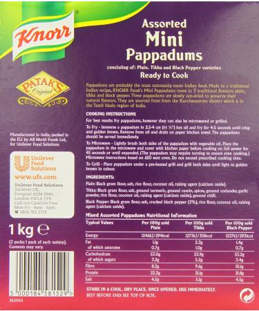 Knorr Patak's Mini Pappadums 1 kg 12953602 - Buy Online on GoSupps.com