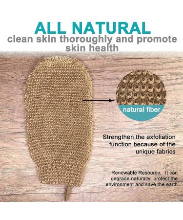 2 Pack 100% Natural Exfoliating Hemp Glove Mitten - Bath Sponge Scrubber for Deep Cleansing - Gentle Dead Skin Removal - Double Sided - Machine Washable - Buy Online on GoSupps.com