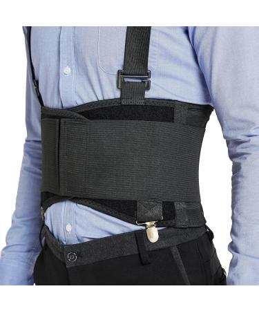 NeoTech Care Lumbar Brace - Adjustable Back Support Belt with Removable Clips & Detachable Suspenders | Light Breathable Ideal for Work & Posture | Size M Black - International Shipping Available - Buy Online on GoSupps.com
