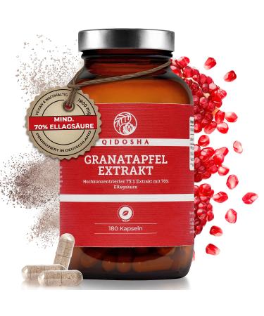 Qidosha pomegranate extract capsules 70% ellagic acid 180 pcs/glass 75: 1 premium extract with 1800mg pomegranate extract per daily portion vegan German production - Buy Online on GoSupps.com