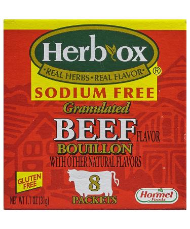 HERB OX Beef Instant Broth & Seasoning Sodium Free 8 Count - Pack of 12 - Buy Online on GoSupps.com
