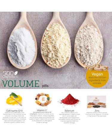 500COSMETICS Volume avec zinc s l nium antioxydants coenzyme Q10 et vitamines qui stimulent la production de et la qualit du (5) - Buy Online on GoSupps.com