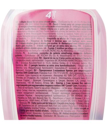 BIC Soleil Scent 3-Blade Lady Razor with Lubricating Strip for a Smooth shave and Easy Grip Handle Pack of 4 - Buy Online on GoSupps.com