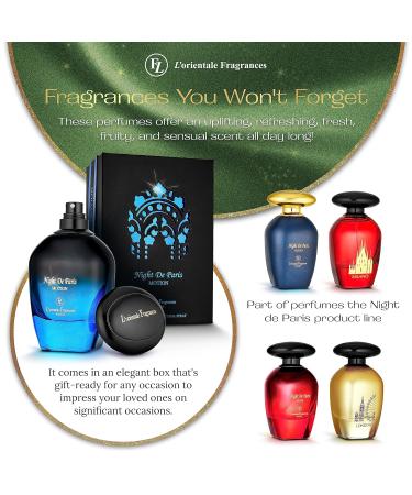 L'Orientale Fragrances Night De Paris in Motion 100ml / 3.3oz - Oil-Based Perfumes for Women & Men Unisex Amber Vanilla Eau de Parfum w/Bergamot - Long-Lasting Up to 24 Hours Ideal for All Seasons - Buy Online on GoSupps.com