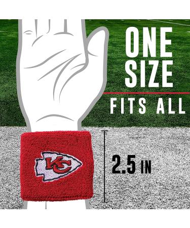 Franklin Sports Wristbands Cotton Sweatbands - Pair  2-Pack Kansas City Chiefs - Buy Online on GoSupps.com