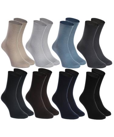 8 pairs of DIABETIC Non-Elastic Cotton Socks for SWOLLEN FEET for Mens & Womens 8-9.5 Black