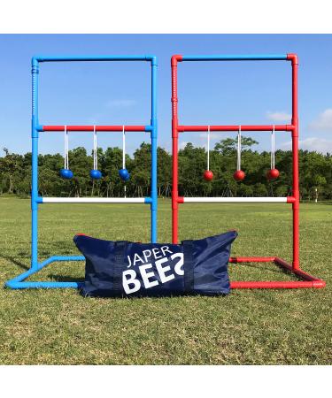JAPER BEES Ladder Ball Indoor Ladder Toss Outdoor Game PRO Series, Family, Yard, Beach and Lawn Games with 6 Soft Rubber Bolos, Heavy Duty Bars and Travel Bag Premium