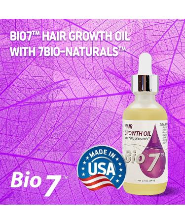 BIO7 Hair Growth Oil - 2 Fl Oz | Increase Blood Flow, Stimulate Hair Follicles, Strengthen & Thicken Hair | 7 Bio-Naturals | Supply Nutrients to Hair & Scalp - Buy Online on GoSupps.com