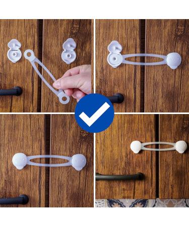 Universal Child Lock - 8 Piece Set in White Transparent for Drawer Cabinet Toilet Seat & Appliance Safety - Buy Online on GoSupps.com