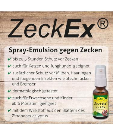 CDVet ZeckEx Tick Defense Spray 20 ml | Natural Tick Remedy for Humans & Animals | Long-Term Protection | No Synthetic Additives | Dermatologically Tested - Buy Online on GoSupps.com