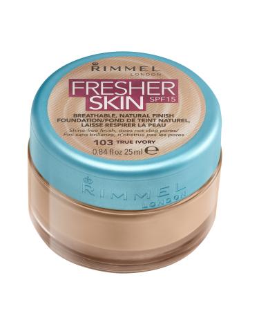 Rimmel London Fresher Skin Foundation Shade Number 103 True Ivory 25 ml by Rimmel