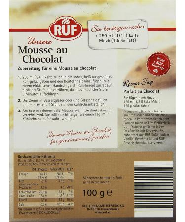 RUF Mousse au Chocolat - Classic Gluten-Free Dessert with Melting Chocolate Pieces | Just Add Milk | 100g - Buy Online on GoSupps.com
