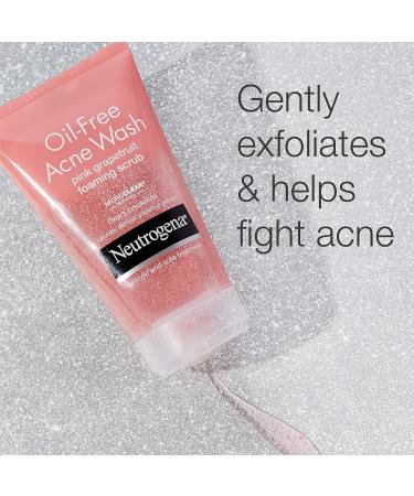 Neutrogena Oil Free Pink Grapefruit Acne Face Wash - Vitamin C & 2% Salicylic Acid Treatment for Breakouts - 6.7 oz - Gentle Foaming Facial Scrub - Buy Online on GoSupps.com