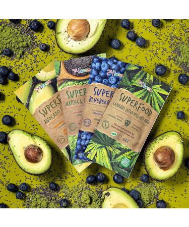 7th Heaven Superfood Skincare Gift Set Contains 4 Cleansing and Revitalising Face Masks Linen Cosmetic Bag and Body Sponge - Buy Online on GoSupps.com