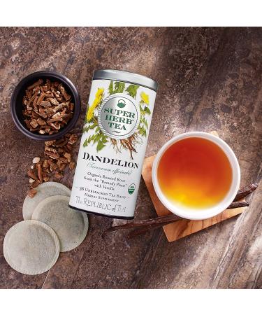 The Republic of Tea Organic Dandelion SuperHerb Herbal Tea Tin - 36 Tea Bags - Buy Online on GoSupps.com