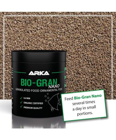 ARKA Bio-Gran Nano - 150 ML - Certified Organic Fish Food for Any Freshwater Aquarium Promotes Growth Colors and Vitality of Ornamental Fish. - Buy Online on GoSupps.com