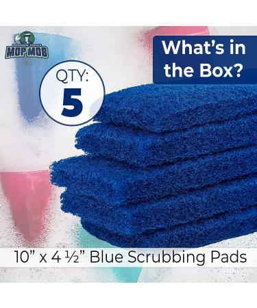 5 Pack Medium Duty XL Blue Scouring Pads - 10x4.5in Multipurpose Scrubbing Sponges for Kitchens, Bathrooms, Counters, and Floors - Buy Online on GoSupps.com