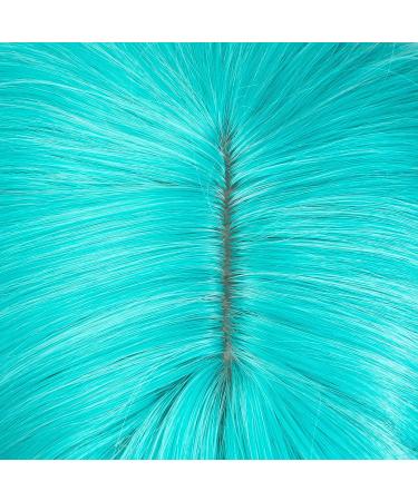 Faelbaty Short Bob Wavy Wig with Air Bangs - Synthetic Cosplay Wig for Women, Mint Green Halloween Costume - Buy Online on GoSupps.com