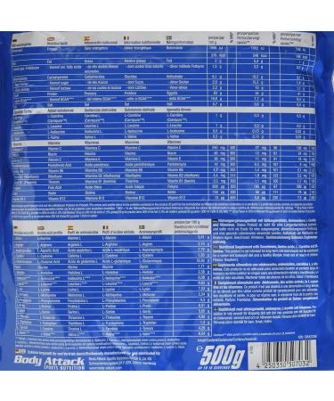 Body Attack Power Protein 90 Raspberry 500g - Multi-Component Protein Powder with BCAA Vitamins & L-Carnitine - Made in Germany - Extra Creamy Protein Shake - Buy Online on GoSupps.com