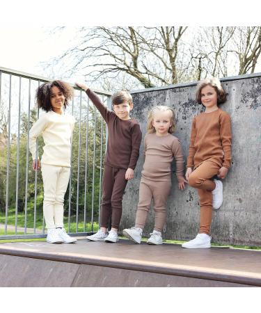 DreamBuy Unisex Ribbed Pyjama 6-12 Months in Chocolate | 20 Colors Tracksuit/Loungewear for Boys, Girls, Women & Men - Buy Online on GoSupps.com