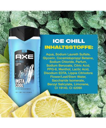 Buy AX 3-in-1 Shower Gel & Shampoo ICE Chill XL - 400 ml (6 Pack) | Long-lasting Freshness & Dermatologically Tested | Mint Fragrance - Buy Online on GoSupps.com