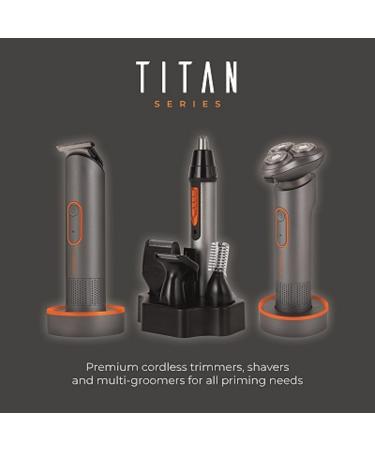 Carmen C81083ORG Titan Men s 3-in-1 Cordless Hair Clipper Set with Detail Trimmer 4 Comb Lengths Rechargeable Titanium & Orange 3 in 1 Hair Clippers Titanium & Orange - Buy Online on GoSupps.com