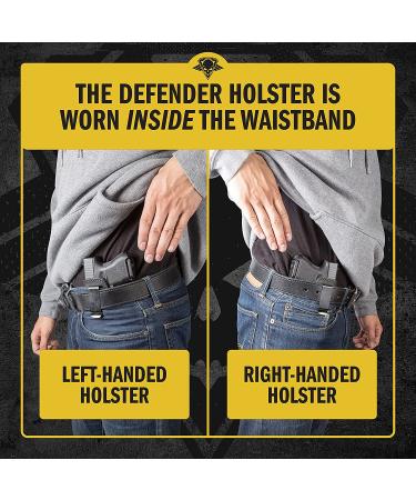 Relentless Tactical The Defender Leather IWB Holster - Made in USA - for S&W M&P Shield | Glock 17 19 22 23 32 33 43 | Springfield XD & XDS | Plus All Similar Sized Handguns Midnight Black Inside the Waistband - Right Side - Buy Online on GoSupps.com