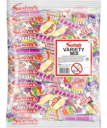 Swizzels Variety Mix Bulk Mixed Sweets and lollipops Bag 3 kg (Pack of 1) & Mini Me Mix Favourites Bulk Sweets Bag 3 kg + Sweets Bag 3 kg - Buy Online on GoSupps.com